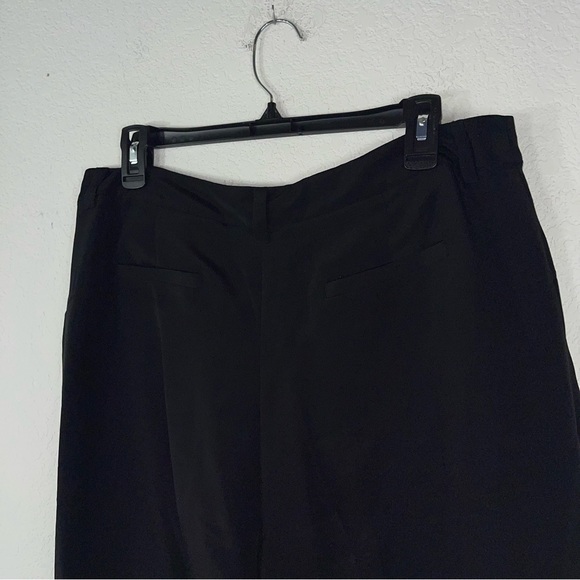 Eileen Fisher 100% silk wide leg trousers pleated belt loops pockets size M - Picture 4 of 13
